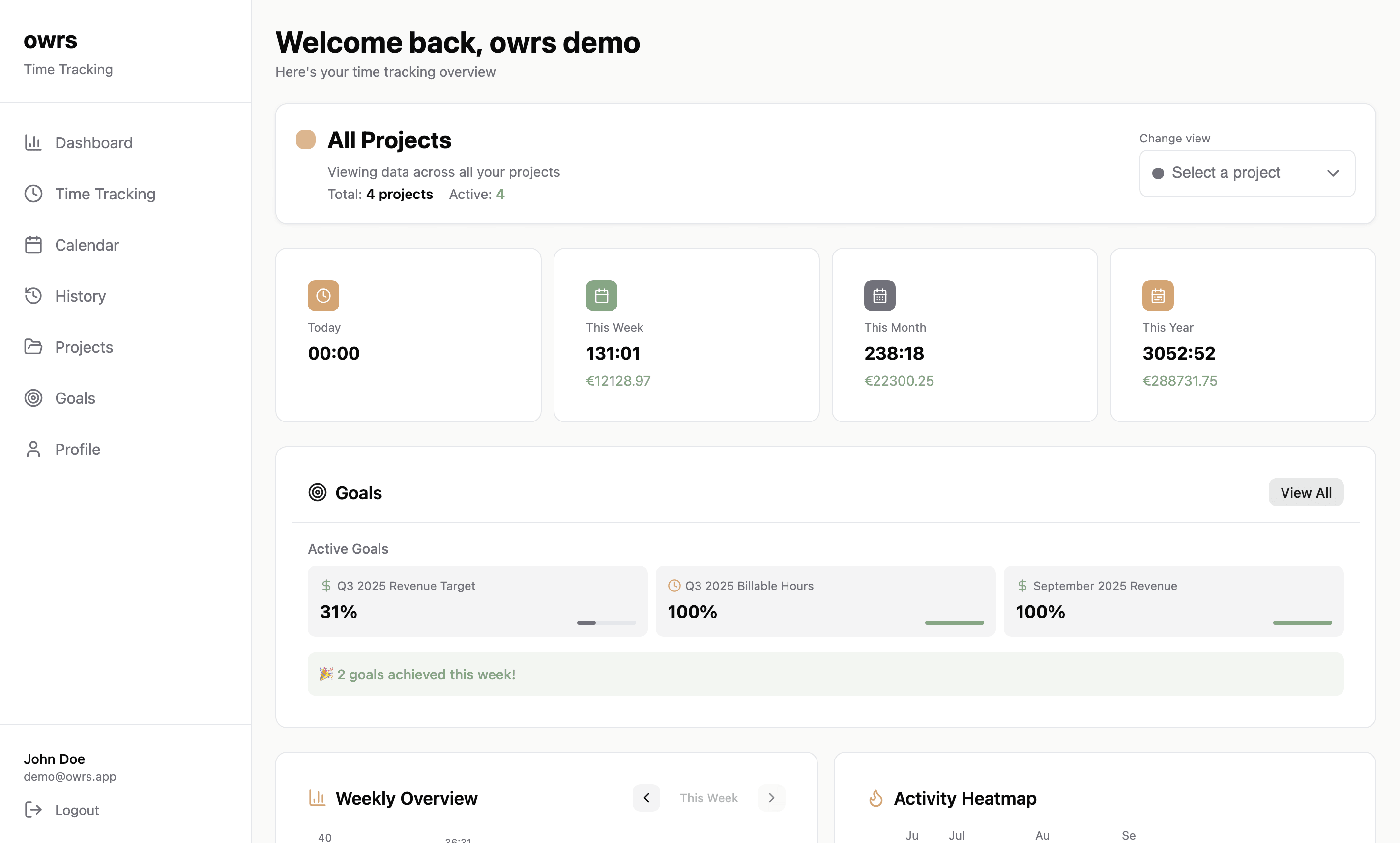 OWRS Time Tracking Dashboard